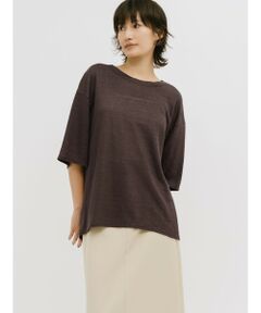 MIDIUMISOLID / ミディウミソリッド カットソー | MIDIUMISOLID for Ladies ハーフスリーブリネンワイドプルオーバー