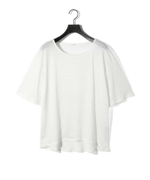 MIDIUMISOLID / ミディウミソリッド カットソー | MIDIUMISOLID for Ladies ハーフスリーブリネンワイドプルオーバー(オフホワイト(color11))