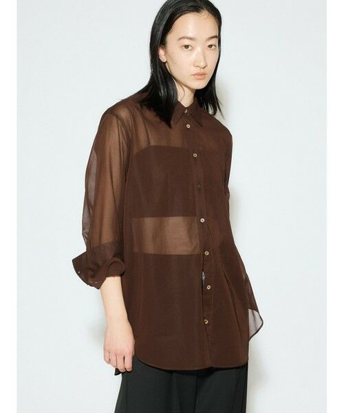 MIDIUMISOLID / ミディウミソリッド シャツ・ブラウス | MIDIUMISOLID for Ladies シアーボイルベーシックシャツ | 詳細3