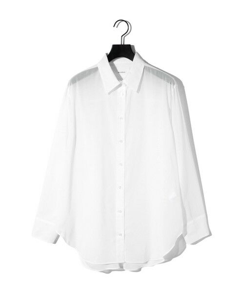 MIDIUMISOLID/ミディウミソリッド MIDIUMISOLID for Ladies シアーボイルベーシックシャツ オフホワイト(color11) FREE MIDIUMISOLID/ミディウミソリッド MIDIUMISOLID for Ladies シアーボイルベーシックシャツ オフホワイト(color11) FREE