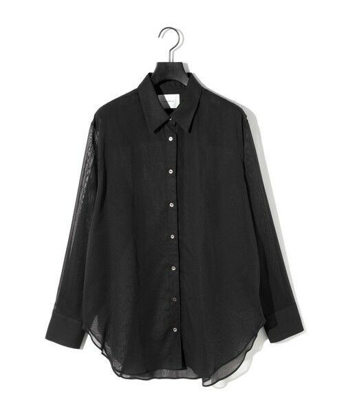 MIDIUMISOLID / ミディウミソリッド シャツ・ブラウス | MIDIUMISOLID for Ladies シアーボイルベーシックシャツ（ブラック(color99)）