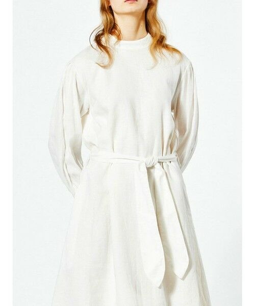 MIDIUMISOLID / ミディウミソリッド ロング・マキシ丈ワンピース | MIDIUMISOLID for Ladies リネンボリュームスリーブAラインワンピース | 詳細4