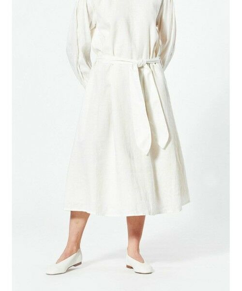 MIDIUMISOLID / ミディウミソリッド ロング・マキシ丈ワンピース | MIDIUMISOLID for Ladies リネンボリュームスリーブAラインワンピース | 詳細5