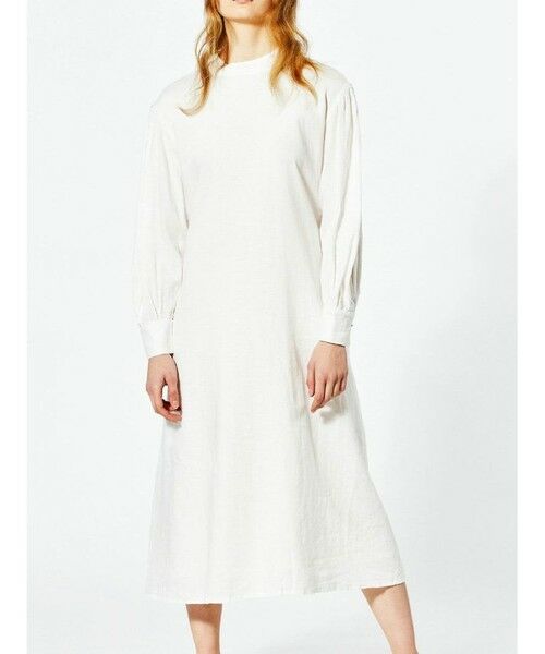 MIDIUMISOLID / ミディウミソリッド ロング・マキシ丈ワンピース | MIDIUMISOLID for Ladies リネンボリュームスリーブAラインワンピース | 詳細6