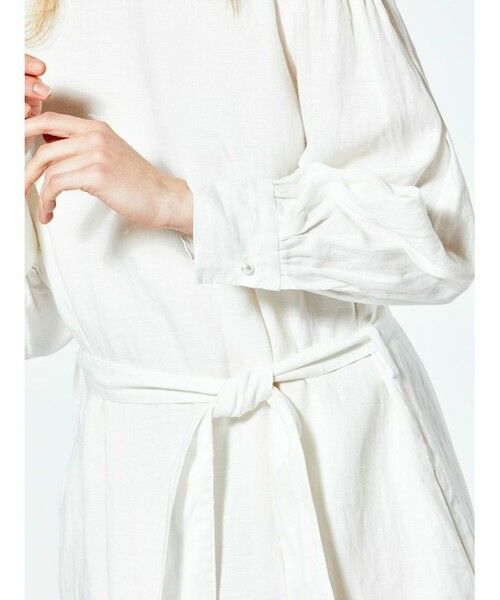 MIDIUMISOLID / ミディウミソリッド ロング・マキシ丈ワンピース | MIDIUMISOLID for Ladies リネンボリュームスリーブAラインワンピース | 詳細7