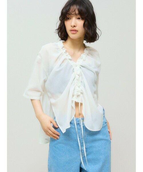 セール】 MIDIUMISOLID for Ladies ハーフスリーブドロー セール】 MIDIUMISOLID for Ladies ハーフスリーブドロー