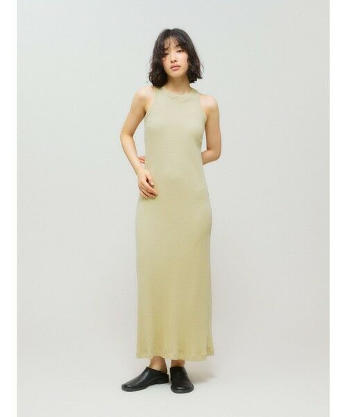 MIDIUMISOLID/ミディウミソリッド MIDIUMISOLID for Ladies パットリブワンピース イエローベージュ(color21) FREE MIDIUMISOLID/ミディウミソリッド MIDIUMISOLID for Ladies パットリブワンピース イエローベージュ(color21) FREE