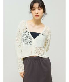 MIDIUMISOLID / ミディウミソリッド ニット・セーター | MIDIUMISOLID for Ladies レースメッシュカーディガン
