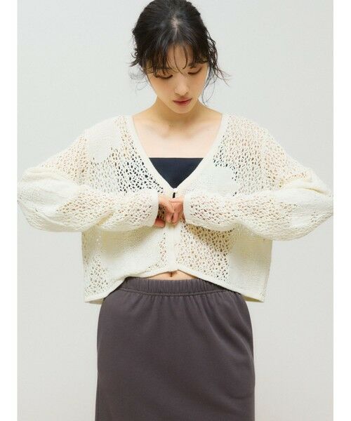 MIDIUMISOLID / ミディウミソリッド ニット・セーター | MIDIUMISOLID for Ladies レースメッシュカーディガン | 詳細3