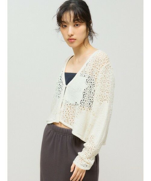 MIDIUMISOLID / ミディウミソリッド ニット・セーター | MIDIUMISOLID for Ladies レースメッシュカーディガン | 詳細4
