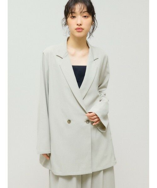 美品 MIDIUMISOLID ライトワイドジャケット テーラード ダブル MARcourt｜MIDIUMISOLID for Ladies ライトワイドジャケット
