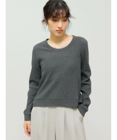 MIDIUMISOLID / ミディウミソリッド カットソー | MIDIUMISOLID for Ladies Uネックワッフルプルオーバー