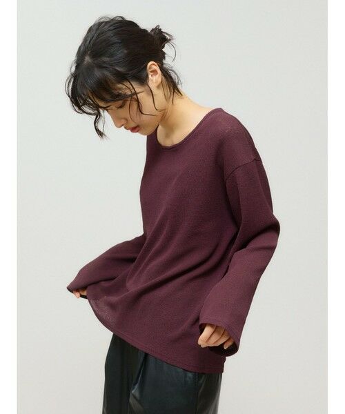 MIDIUMISOLID / ミディウミソリッド カットソー | MIDIUMISOLID for Ladies シアーワッフルプルオーバー | 詳細4