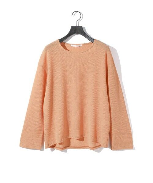 MIDIUMISOLID/ミディウミソリッド MIDIUMISOLID for Ladies シアーワッフルプルオーバー オレンジ(color46) FREE MIDIUMISOLID/ミディウミソリッド MIDIUMISOLID for Ladies シアーワッフルプルオーバー オレンジ(color46) FREE