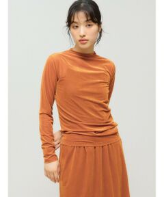 MIDIUMISOLID / ミディウミソリッド カットソー | MIDIUMISOLID for Ladies シアーベロアリブトップス