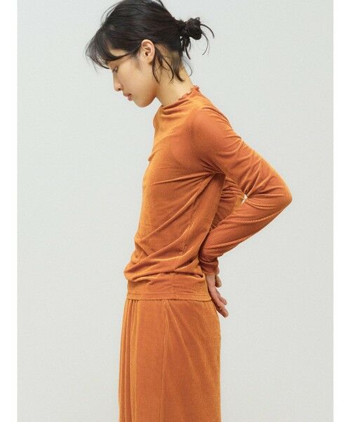 MIDIUMISOLID / ミディウミソリッド カットソー | MIDIUMISOLID for Ladies シアーベロアリブトップス | 詳細4