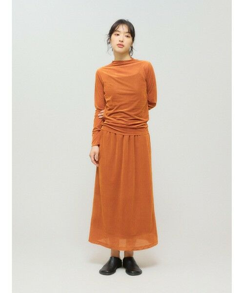 MIDIUMISOLID / ミディウミソリッド カットソー | MIDIUMISOLID for Ladies シアーベロアリブトップス | 詳細6