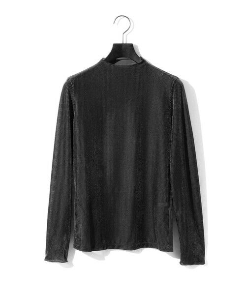 MIDIUMISOLID/ミディウミソリッド MIDIUMISOLID for Ladies シアーベロアリブトップス ブラック(color99) FREE MIDIUMISOLID/ミディウミソリッド MIDIUMISOLID for Ladies シアーベロアリブトップス ブラック(color99) FREE