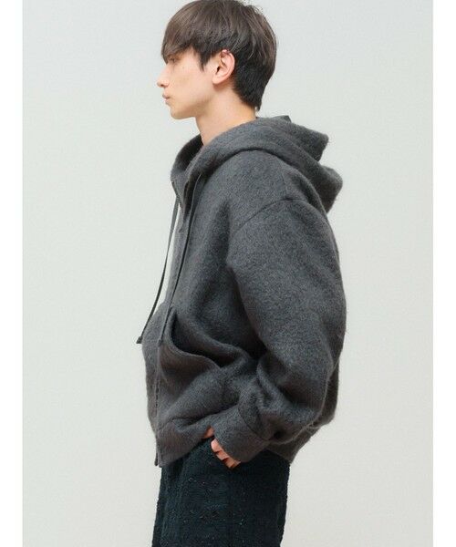 MIDIUMISOLID / ミディウミソリッド その他アウター | MIDIUMISOLID Men’s シャギージップアップパーカー | 詳細5