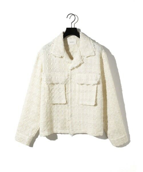 MIDIUMISOLID/ミディウミソリッド MIDIUMISOLID Men's ブライトツイードブルゾン アイボリー(color12) SIZE 48