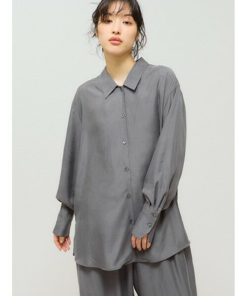 MIDIUMISOLID / ミディウミソリッド シャツ・ブラウス | MIDIUMISOLID for Ladies リラックスキュプラシャツ | 詳細5