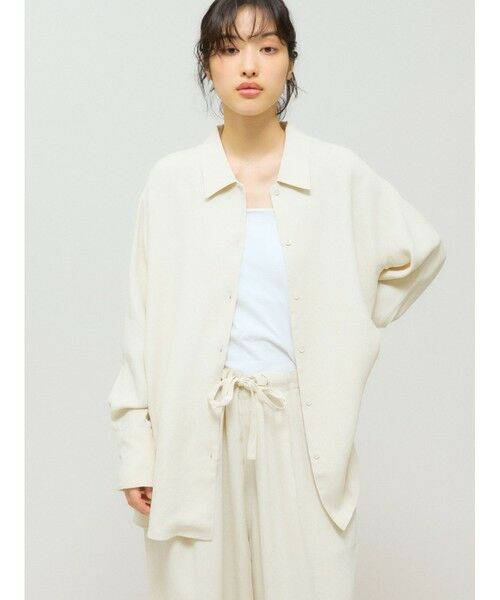 MIDIUMISOLID / ミディウミソリッド シャツ・ブラウス | MIDIUMISOLID for Ladies リラックスジャカードシャツ | 詳細7