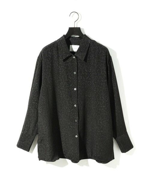 MIDIUMISOLID/ミディウミソリッド MIDIUMISOLID for Ladies リラックスジャカードシャツ ブラック(color99) FREE MIDIUMISOLID/ミディウミソリッド MIDIUMISOLID for Ladies リラックスジャカードシャツ ブラック(color99) FREE