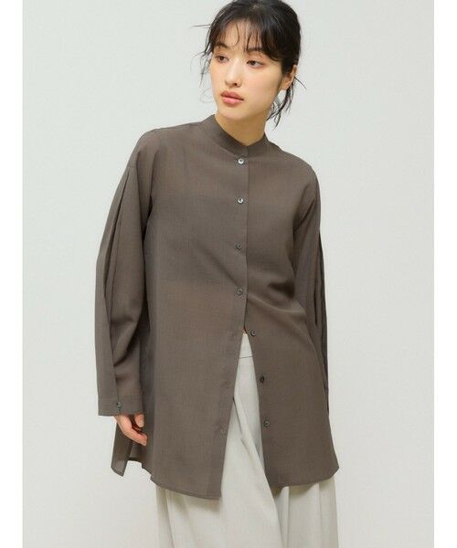 MIDIUMISOLID / ミディウミソリッド シャツ・ブラウス | MIDIUMISOLID for Ladies フレアスリーブシアーシャツ | 詳細5