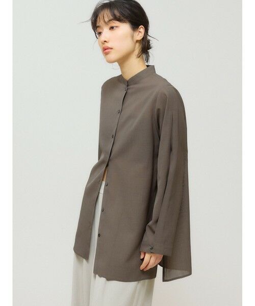 MIDIUMISOLID / ミディウミソリッド シャツ・ブラウス | MIDIUMISOLID for Ladies フレアスリーブシアーシャツ | 詳細6