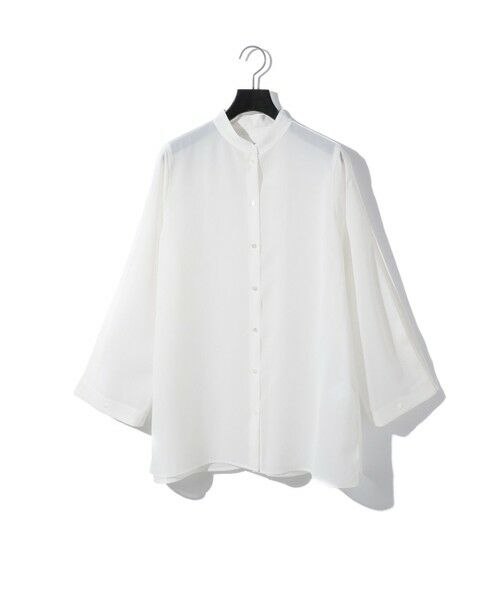 MIDIUMISOLID / ミディウミソリッド シャツ・ブラウス | MIDIUMISOLID for Ladies フレアスリーブシアーシャツ(オフホワイト(color11))