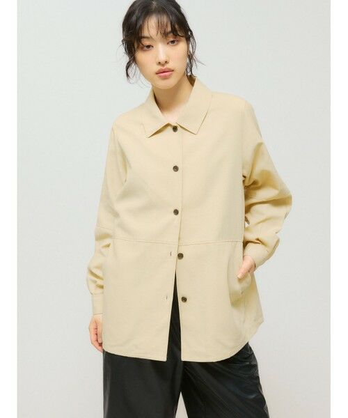 MIDIUMISOLID/ミディウミソリッド MIDIUMISOLID for Ladies ダックロングシャツ イエローベージュ(color20) FREE MIDIUMISOLID/ミディウミソリッド MIDIUMISOLID for Ladies ダックロングシャツ イエローベージュ(color20) FREE