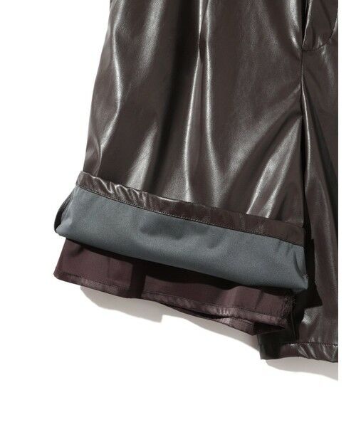 MIDIUMISOLID / ミディウミソリッド その他パンツ | MIDIUMISOLID for Ladies シンセティックレザーショートパンツ | 詳細5