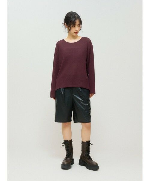 MIDIUMISOLID / ミディウミソリッド その他パンツ | MIDIUMISOLID for Ladies シンセティックレザーショートパンツ | 詳細18