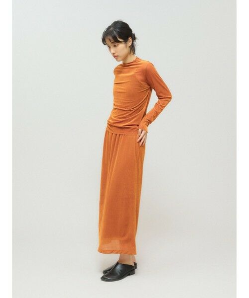 MIDIUMISOLID / ミディウミソリッド ミニ・ひざ丈スカート | MIDIUMISOLID for Ladies シアーベロアリブスカート | 詳細3