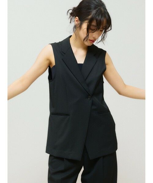 MIDIUMISOLID / ミディウミソリッド ベスト | MIDIUMISOLID for Ladies ウエストシェイプテーラードジレ | 詳細3