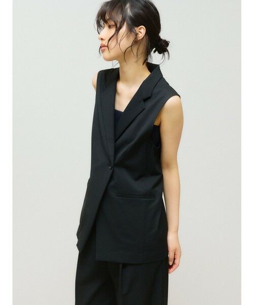 MIDIUMISOLID / ミディウミソリッド ベスト | MIDIUMISOLID for Ladies ウエストシェイプテーラードジレ | 詳細5
