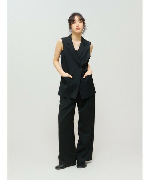 MIDIUMISOLID / ミディウミソリッド ベスト | MIDIUMISOLID for Ladies ウエストシェイプテーラードジレ | 詳細8