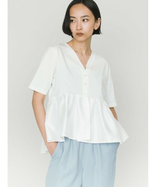 MIDIUMISOLID / ミディウミソリッド カットソー | MIDIUMISOLID for Ladies ウーブン スイッチング 2way ペプラム | 詳細11