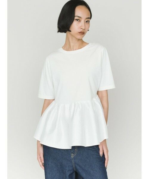 MIDIUMISOLID/ミディウミソリッド MIDIUMISOLID for Ladies ウーブン スイッチング 2way ペプラム オフホワイト(color11) FREE MIDIUMISOLID/ミディウミソリッド MIDIUMISOLID for Ladies ウーブン スイッチング 2way ペプラム オフホワイト(color11) FREE