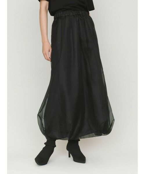 MIDIUMISOLID / ミディウミソリッド ロング・マキシ丈スカート | MIDIUMISOLID for Ladies シアーロングバルーンスカート | 詳細8