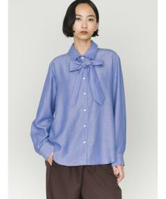 MIDIUMISOLID / ミディウミソリッド シャツ・ブラウス | MIDIUMISOLID for Ladies レギュラーカラータイ付シャツ