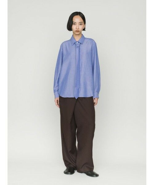 MIDIUMISOLID / ミディウミソリッド シャツ・ブラウス | MIDIUMISOLID for Ladies レギュラーカラータイ付シャツ | 詳細9