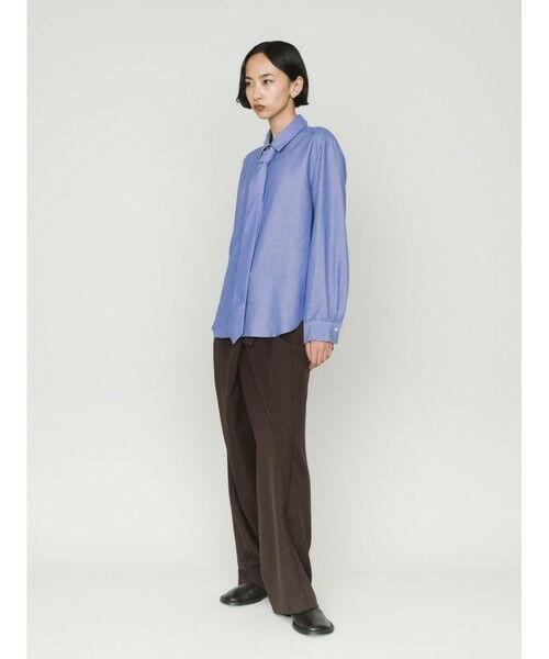 MIDIUMISOLID / ミディウミソリッド シャツ・ブラウス | MIDIUMISOLID for Ladies レギュラーカラータイ付シャツ | 詳細10