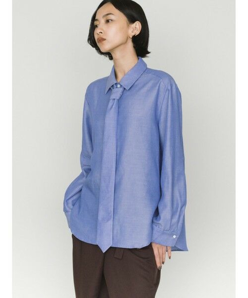 MIDIUMISOLID / ミディウミソリッド シャツ・ブラウス | MIDIUMISOLID for Ladies レギュラーカラータイ付シャツ | 詳細6