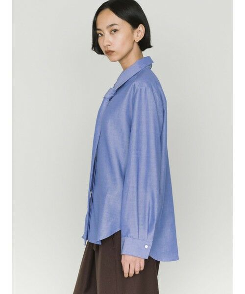 MIDIUMISOLID / ミディウミソリッド シャツ・ブラウス | MIDIUMISOLID for Ladies レギュラーカラータイ付シャツ | 詳細7