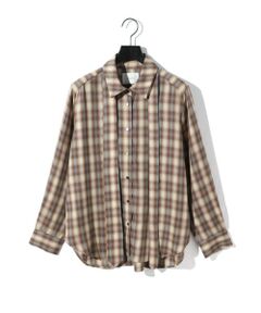 MIDIUMISOLID / ミディウミソリッド シャツ・ブラウス | MIDIUMISOLID for Ladies チェックレギュラーカラータイ付シャツ