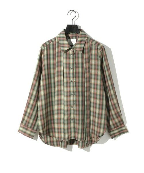 MIDIUMISOLID / ミディウミソリッド シャツ・ブラウス | MIDIUMISOLID for Ladies チェックレギュラーカラータイ付シャツ | 詳細1