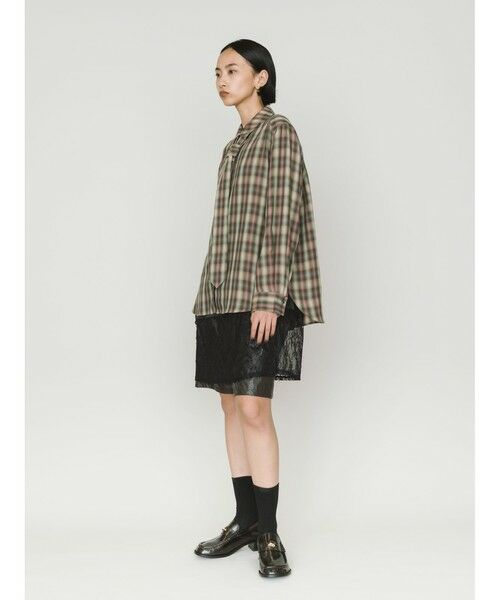MIDIUMISOLID / ミディウミソリッド シャツ・ブラウス | MIDIUMISOLID for Ladies チェックレギュラーカラータイ付シャツ | 詳細9