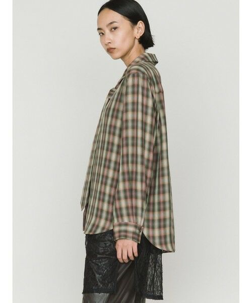 MIDIUMISOLID / ミディウミソリッド シャツ・ブラウス | MIDIUMISOLID for Ladies チェックレギュラーカラータイ付シャツ | 詳細4