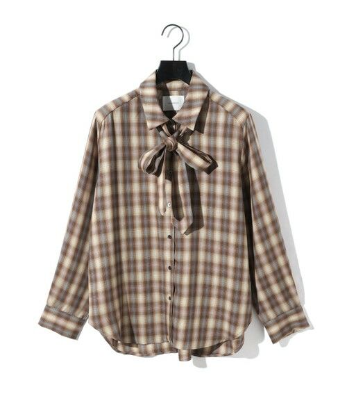 MIDIUMISOLID / ミディウミソリッド シャツ・ブラウス | MIDIUMISOLID for Ladies チェックレギュラーカラータイ付シャツ | 詳細12